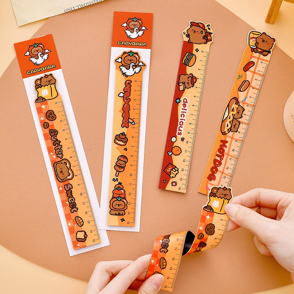 Capybara Magnetic Bookmark & Ruler: Cute, Irregular Cartoon Stationery