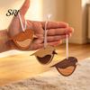 Minimalist Wooden Bird Accessory 3 Pcs Ornaments Rustic Boho Wall Hanging Decor Small with Rope for Farmhouse Indoor Home Tree Natural Wood