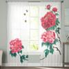 Chinese Peony Flowers Sheer Window Curtains For Living Room Bedroom Modern Voile Tulle Curtains Fabric Drapes For Kitchen