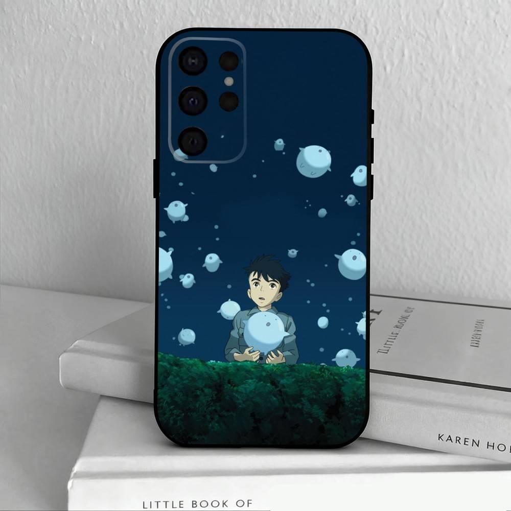 T-The Boy and the Heron Anime Phone Case For Samsung S25,24,23,22,30,21,10,9,Ultra,Plus,Lite,FE,4,5 G Soft Black Case