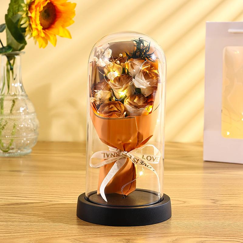 Preserved Rose Glass Dome: Qixi Valentine's Day & Birthday Gift