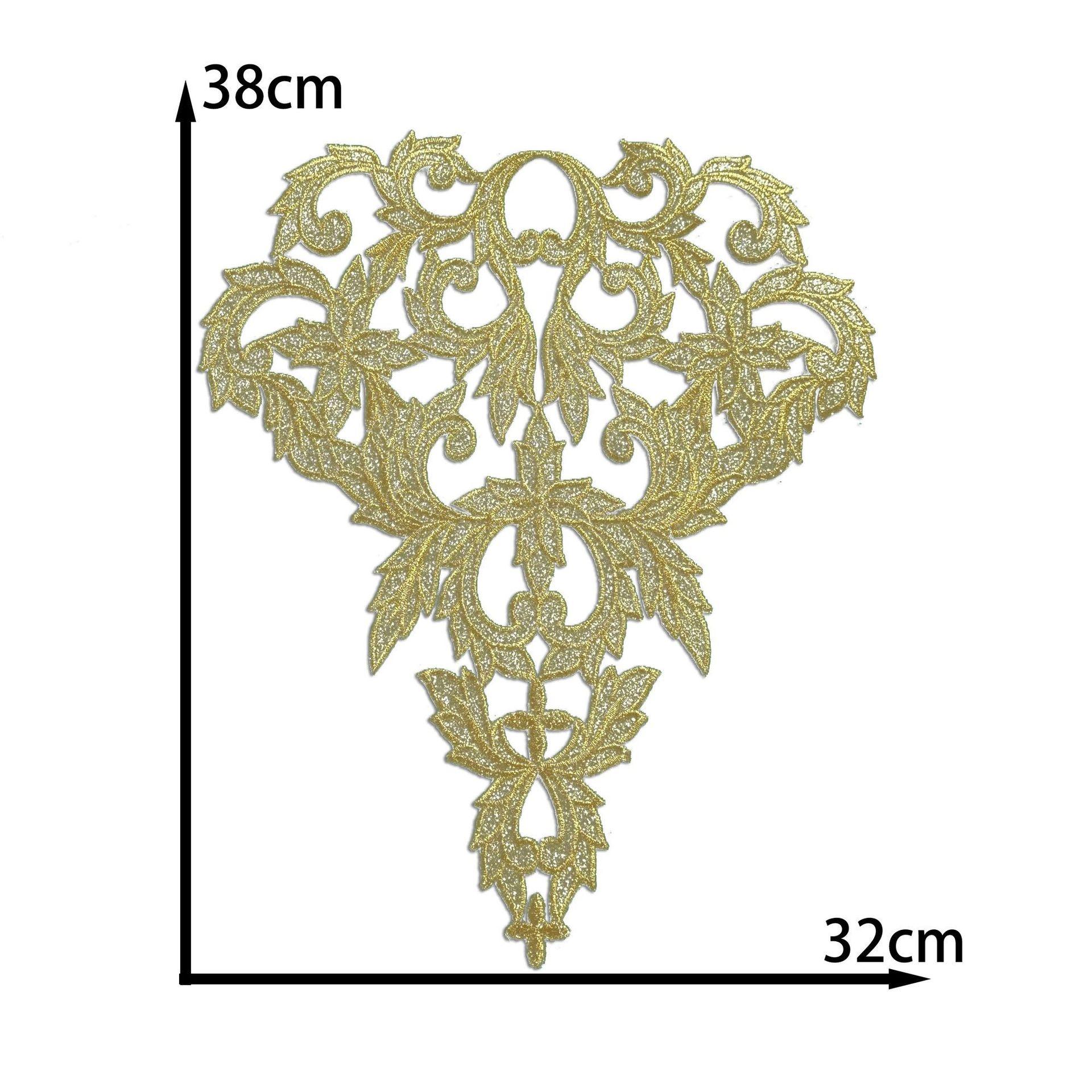 

Gold And Silver Embroidery Ancient Costume Pattern Cloth Sticker Dress Costume Decoration Ethnic Embroidery Sheet Hot Stamping Diy Handmade Accessorie