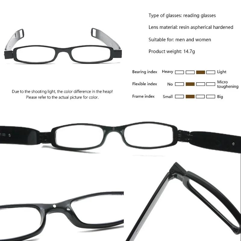 360 Degree Rotary Reading Glasses For Men And Women'S Fashion Ultra Light Portable Folding Anti-Fatigue Reading Glasses