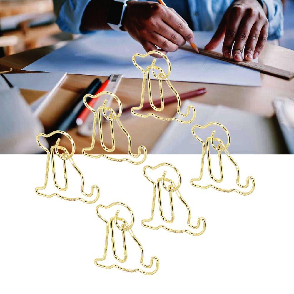 100Pcs Dog Shape Gold Paper Clips Gold Small Paper Clips Cute Paperclips  Note Taking