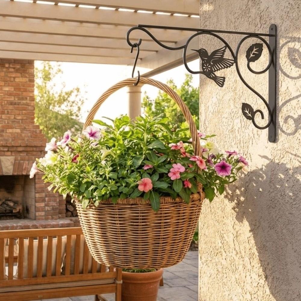 12 Inch Metal Wall Plant Hooks Sturdy Feeding Bird Rack Flower Pot Bracket Home Decor