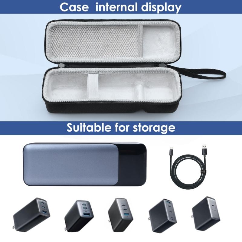 EVA Carry Case for Power Bank 27650 & 24000mAh Storage Bag Scratchproof Hard Box Storage Pouch with Mesh Pocket