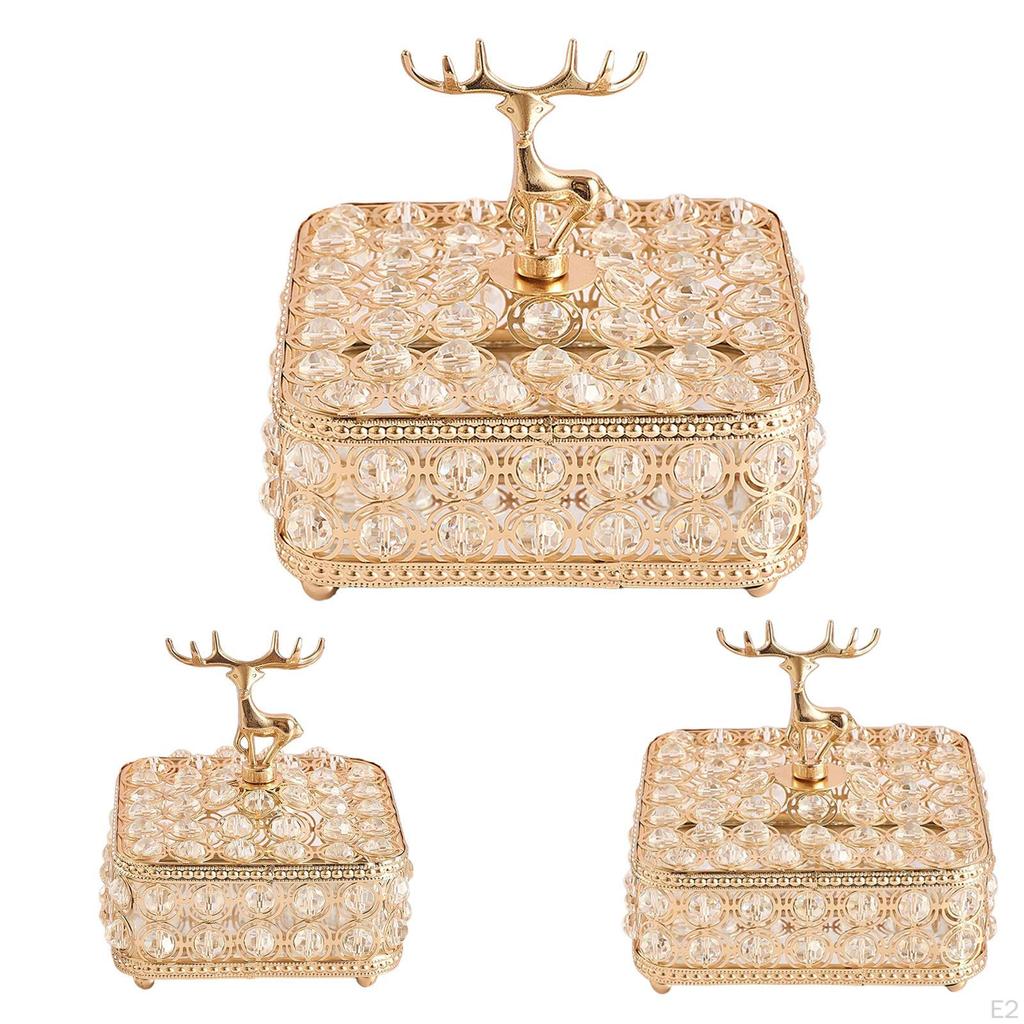 Multifunctional Jewelry Organizing Box Decoration Metal with Lid Dustproof Containers for Bracelets