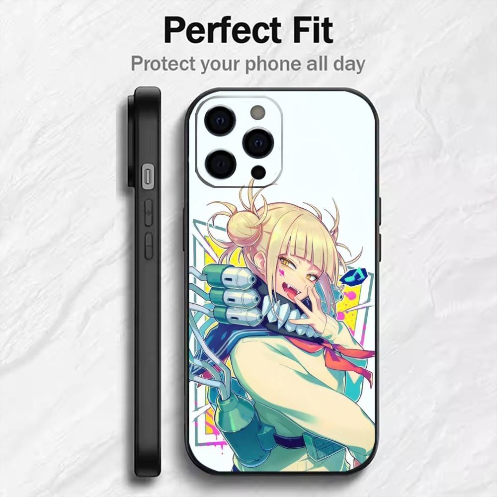 T-Toga My HeroES A-AcademiaS Phone Case For iPhone17,16,15,14,13,12 Plus,Max Soft Silicone Black Cover iPhone16promax