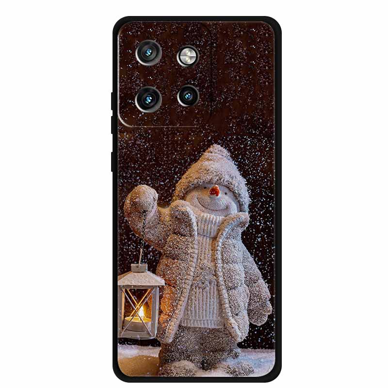 Christmas Cover For Motorola Moto G75 5G Black Silicone Cases TPU Santa Claus Christmas Tree Cover Deer For Moto G75 5G TPU case