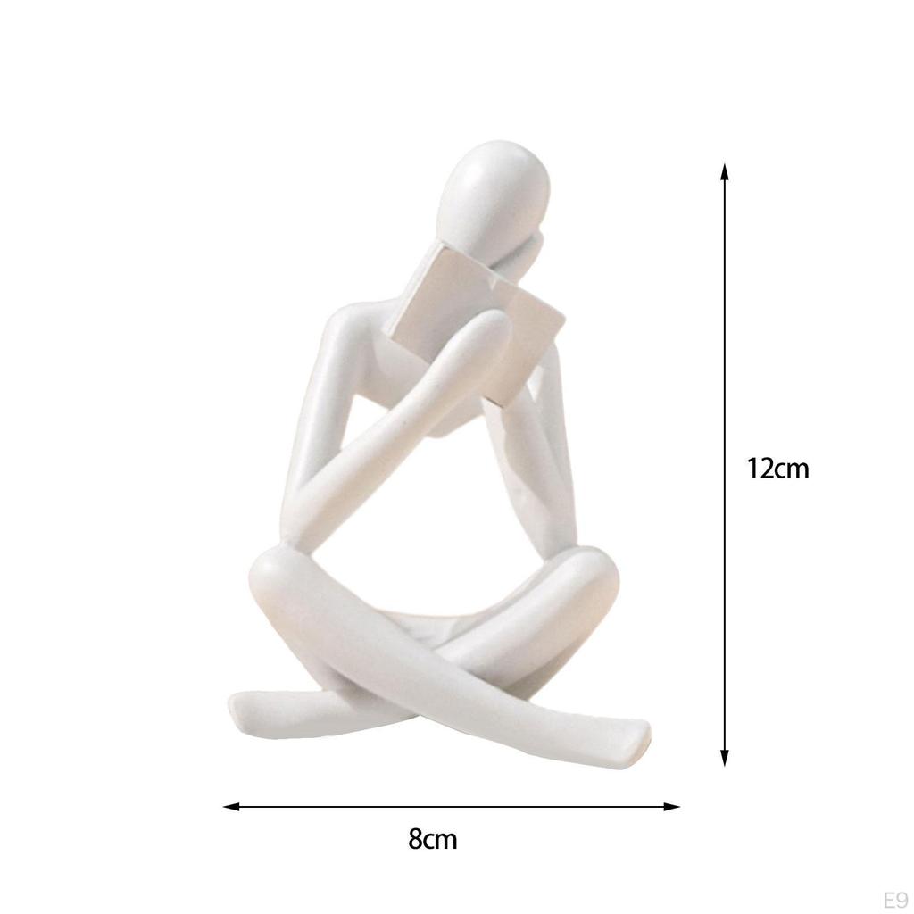 Abstraktní socha čtenáře Dekorativní figurka Socha Myslitele Ozdoba z pryskyřice Moderní