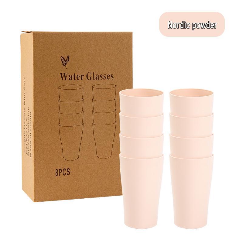 Cross-border Plastic Tableware Set: Plates, Bowls, Cups, Vomit Bowls, 24-Piece for Home Use.