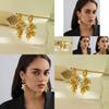 Fashionable Gold And Faux Pearl Dangle Earrings Chic Geometric Shape