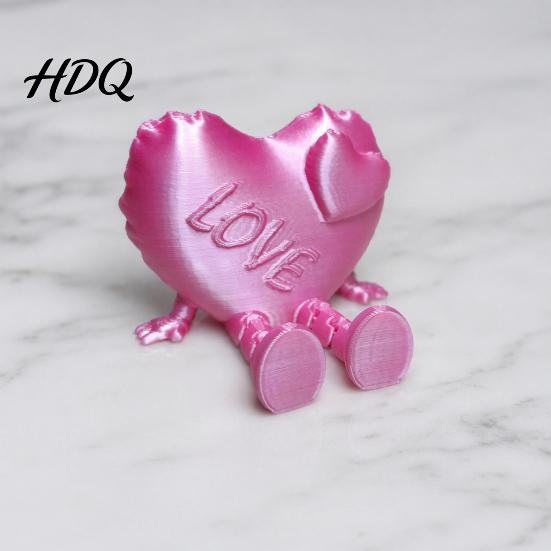 Love Heart Decoration Figurine with Articulated Legs 3D Printed Shape Statue Legs
