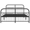 Metal Bed Frame with Headboard and Footboard Black 137 X 190 Cm