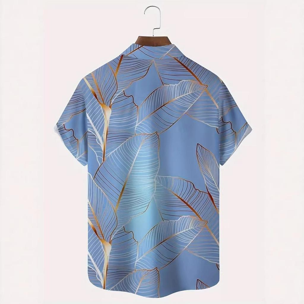 New Summer Men Clothes 3D Digital Print Casual Shirt Tops Men Short Sleeve Hawaii Shirt