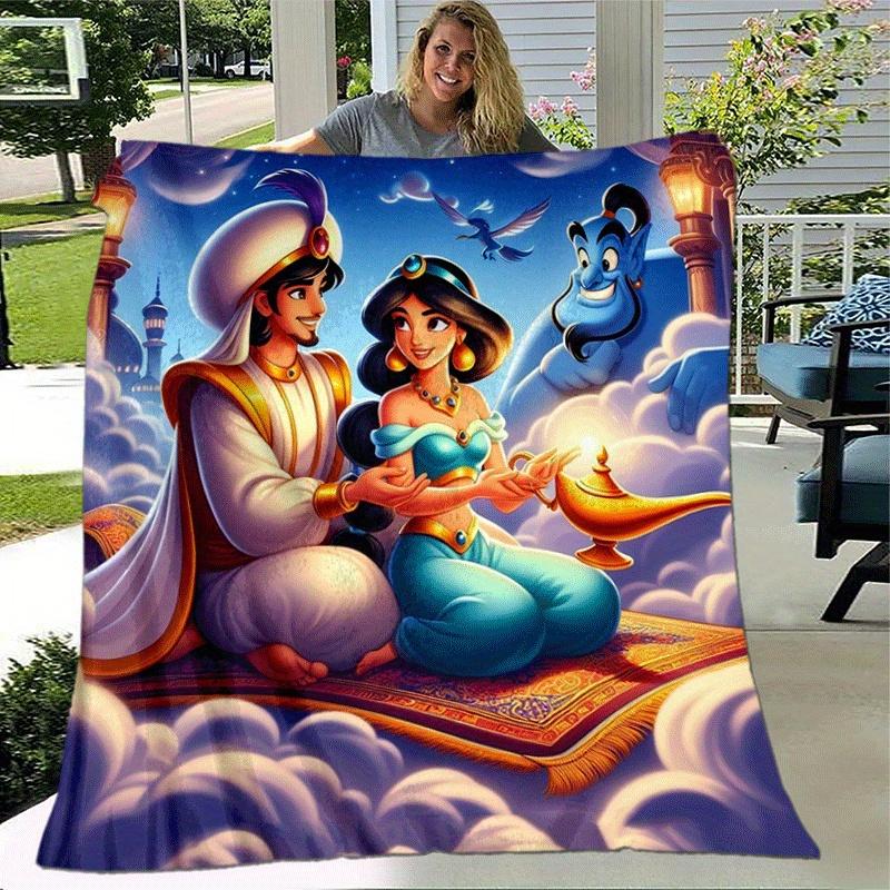 1pc Aladdin Printing Blanket - Soft, All-Season Throw for Office Blanket,Personalized Gift with Adorable Cartoon Design