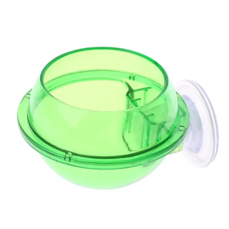 

Anti Escape Reptile Feeding Bowl Clear Food Water Dish for Lizard Gecko Chameleon Snake Insect Worm Container светло-зеленый