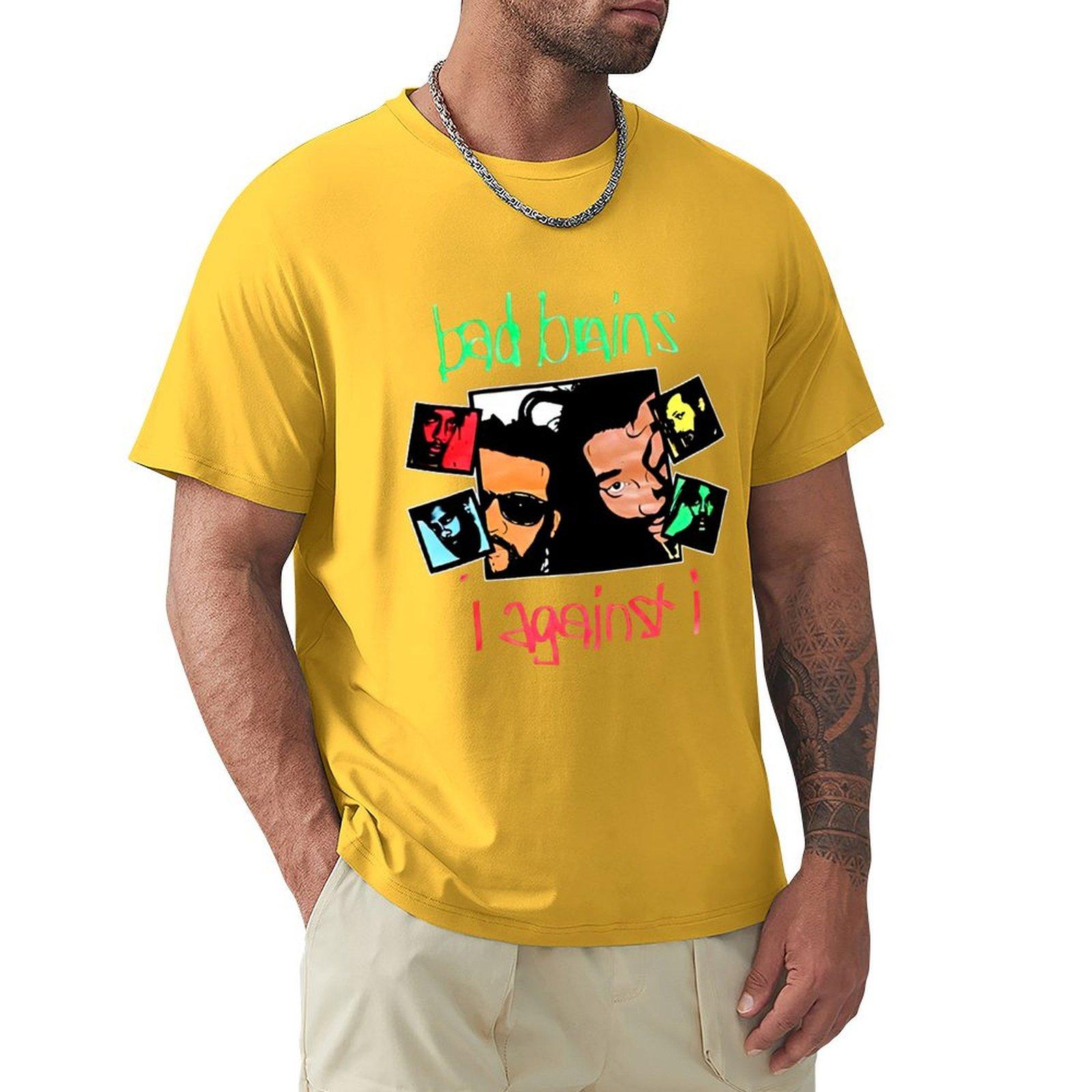

Bad Brains I Against I Black New T-Shirt Vintage Clothes Tops Summer Tops T Shirts For Men Pack XL жовтий