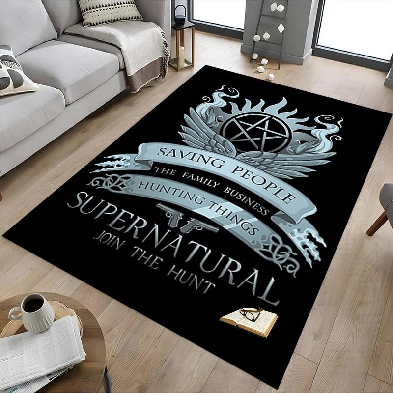 1pc SUPERNATURAL JOIN THE HUNT Home Office, Durable Polyester Floor Mat with Easy, Office Decor, Urban Style, Nonslip Backing