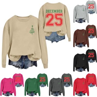 Christmas T-Shirts And Sweatshirts, Women'S Sweatshirts, Long-Sleeved Pullover Sweatshirts, Women'S Long-Sleeved Tops