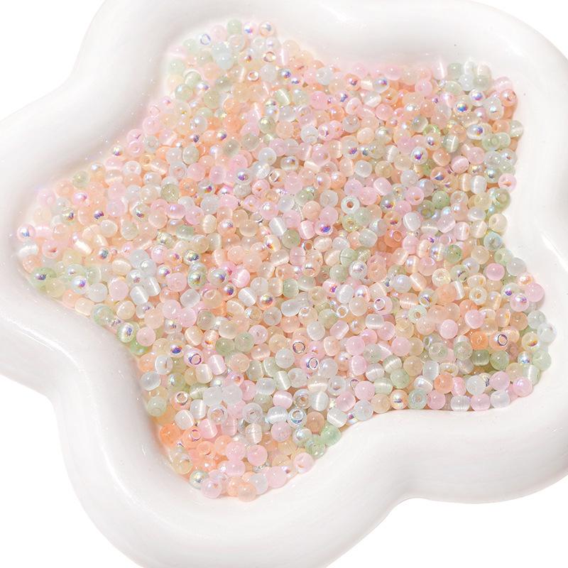 10g Aurora Cat Eye Glass Seed Beads: High-Quality DIY Beading Accessories for Handmade Bracelets