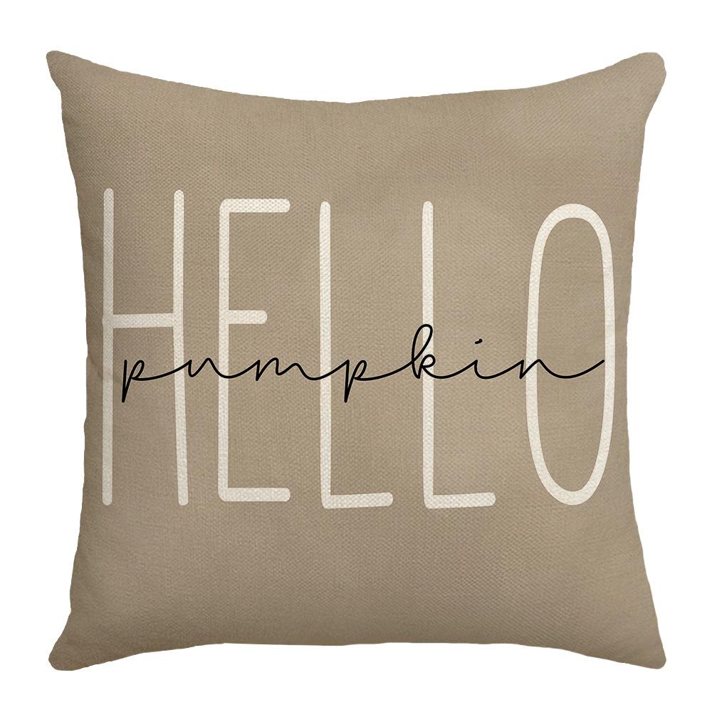 New Autumn Harvest Pillow Cartoon Pumpkin Letter Cushion Cover Printed Decorative Pillow Cover