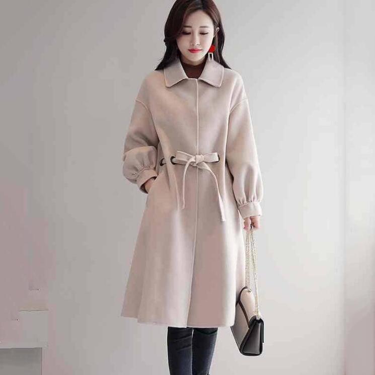 Artka Womens Double-Breasted Wool Blend Belted Long Pea Coat With Lantern Sleeve Artka Womens Double-Breasted Wool Blend Belted Long Pea Coat With Lantern Sleeve