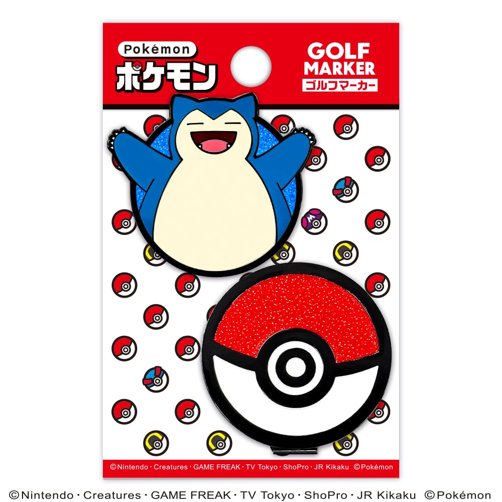 Golf BIG Size Clip Licensed Product Pokémon Marker, (Snorlax), Type, Magnetic,