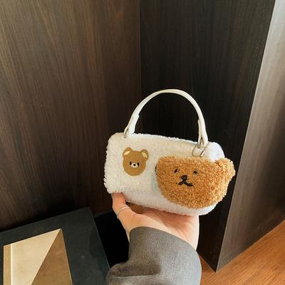 Cute Cartoon Plush Small Square Bag Women's 2025 Spring New Fresh and Sweet Shoulder Bag Foreign Fashion Messenger Bag
