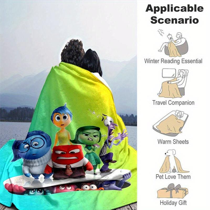 1pc, "Inside Out" Emotion Character Print Blanket Perfect for Home Decor, Couch Cover, Outdoor Use, Travel, Camping
