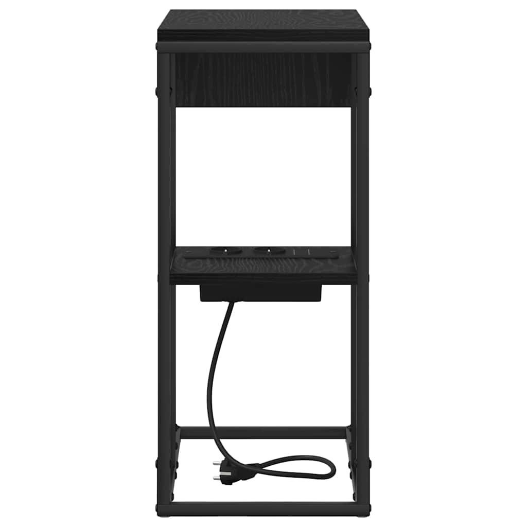 Nightstand Black Oak Look 41.5 x 26 x 60.5 cm