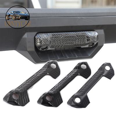For Toyota Tundra -2025 ABS Carbon Fiber/Matt Black Car Tail Door Handle Cover Decorative Sticker Car Accessories