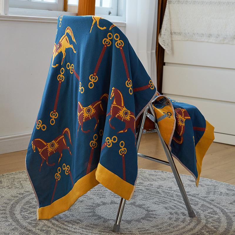 Floral Striped Cotton Gauze Bath Towel, Absorbent Quick-drying Lint-Free Shower Towel, Oversized Comfortable Blanket, Bathroom Supplies, Home Supplies