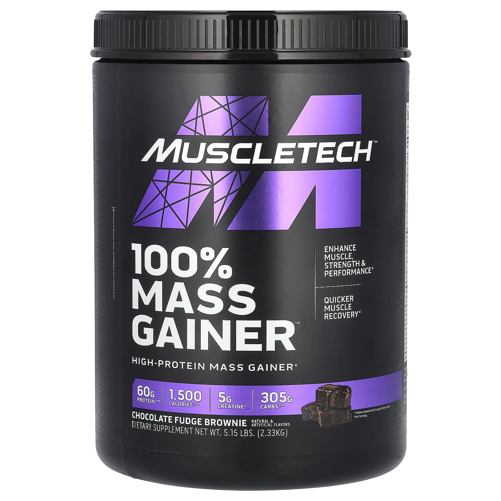 

100% Mass Gainer, Chocolate Fudge Brownie, 2.33Kg(5.15Lb)