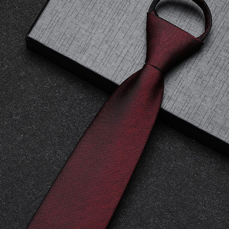 Business Dress Lazy Zipper Free Groom Best Man Wedding Korean Narrow Shirt Striped Plaid Tie