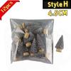 12Pcs Mini Christmas Desktop Miniature Pine Tree Micro Landscaping 4.5/6.5Cm Sisal Silk Cedar Tree Ornamen Navidad Xmas Decor