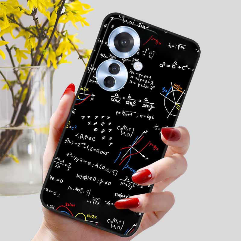 Phone Cover for OPPO Reno11 F 5G Case Black Silicone TPU Fashion Marble Print Shells for Oppo Reno 11F Protective Capa Soft Bags