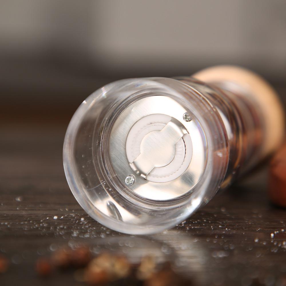 Manual Acrylic Pepper Salt Grinder Adjustable Coarseness Salt and Pepper Bottle  Dinning Table