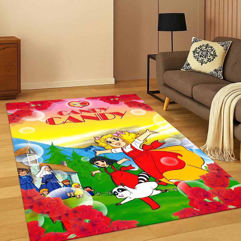 Candy Candy Girl Cartoon Anime Carpet Rug for Bedroom Living Room Sofa Playroom Doormat Home Decor,Kid Game Area Rug Non-slip 40x60cm
