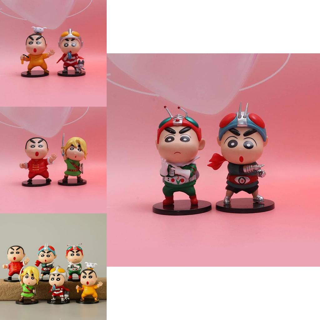 Adorable Crayon Shin Chan Figure Collection Featuring Six Unique Character Designs