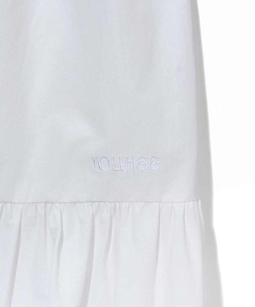 Yuhee Tiered Lace Midi Skirt_White