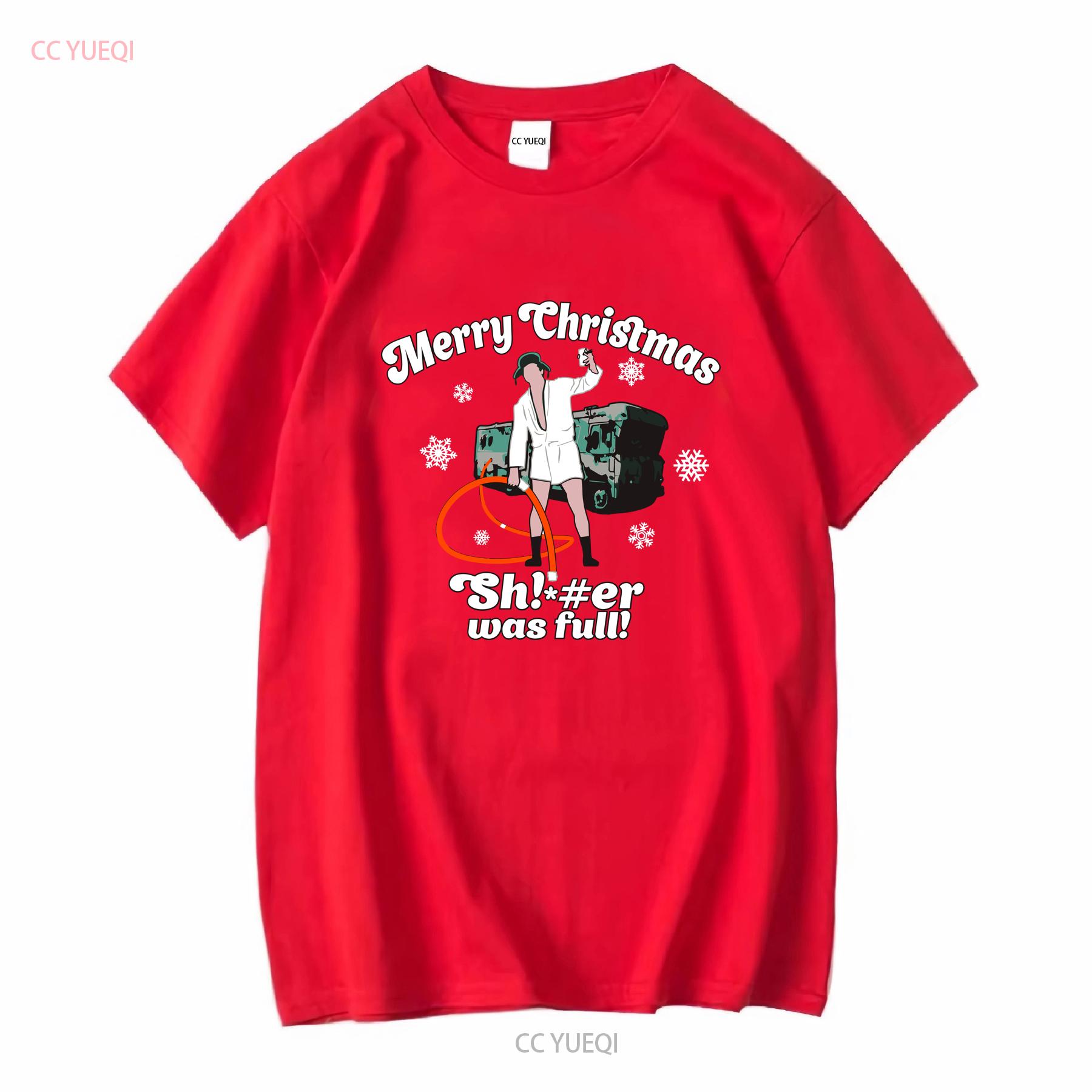 National Lampoon Christmas Vacation Merry Shitter Was Full Red T Shirt vintage Washed Casual Top For Everyday Wear Slightly S