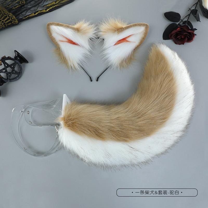 Simulation animal ear headband plush cosplay dress up cosplay shiba inu ears face wash headband headgear hair accessories