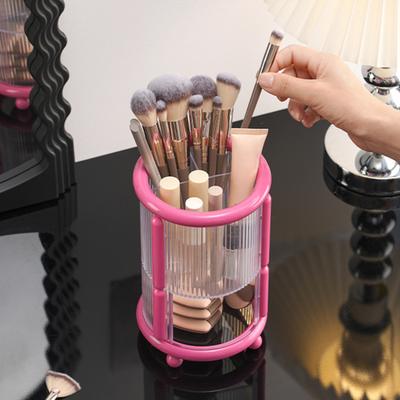 Makeup Brush Holder Desktop Lipstick Eyebrow Pencil Organizer 2-Tier Cosmetic Brush Cup for Dressing Table Organization
