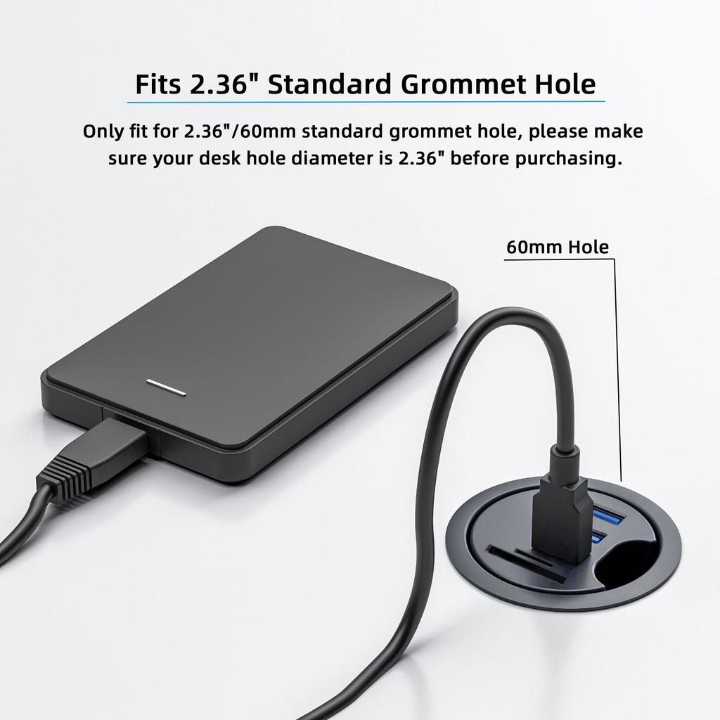 U3-095-HUB04 Desktop USB Hub To 2xCard Reader+USB-C+2xUSB 3.0+Headphone Jack Splitter Dock Station