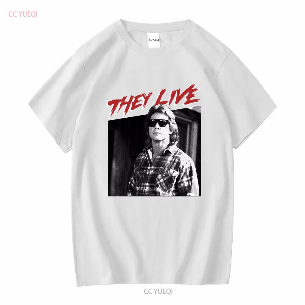 John Carpenters Horrorfilm Sie leben Roddy Piper Flanell Herren T-Shirt vintage gewaschen Designerkleidung Lässig atmungsaktiv