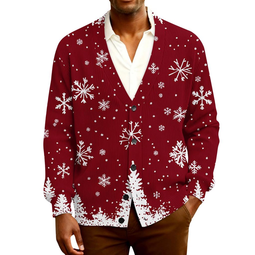 Men's Ribbed Knit Long-Sleeve Cardigan