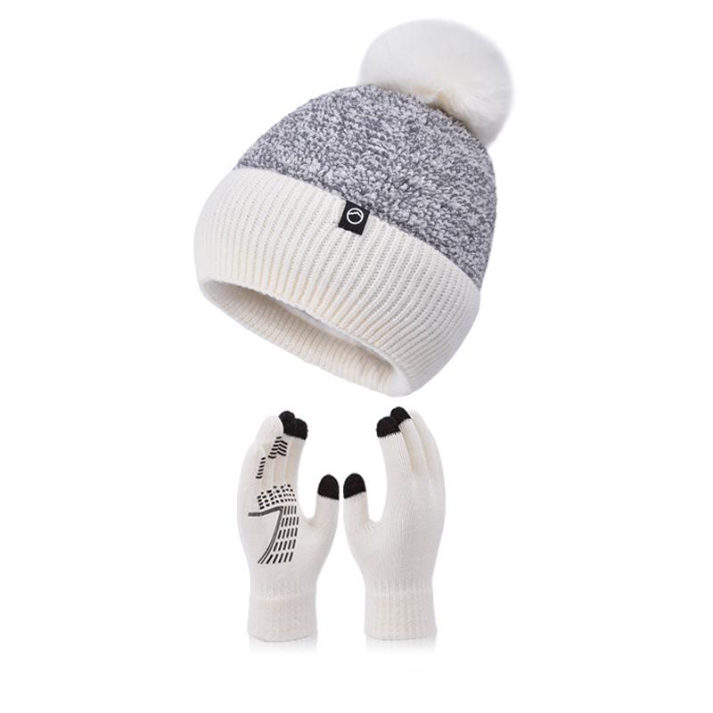 

Зимний холод и теплая защита ушей пуловер шапка детские вязаные перчатки с сенсорным экраном универсальная модная плюшевая утолщенная шерстяная шапка