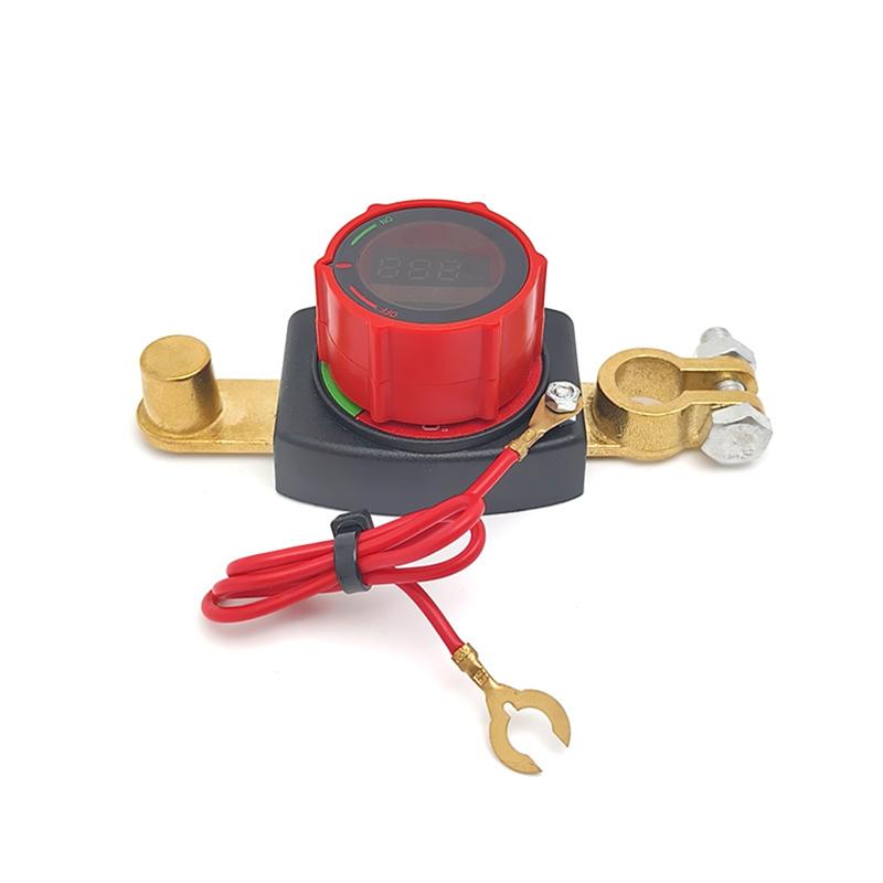 

A25F-Car Battery Cut Off Switch 300A Side Post 12V Negative On/Off LED Voltage Display Battery Disconnect Switch