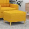 349268 vidaXL Footrest Light Yellow 60x50x41 Cm Fabric